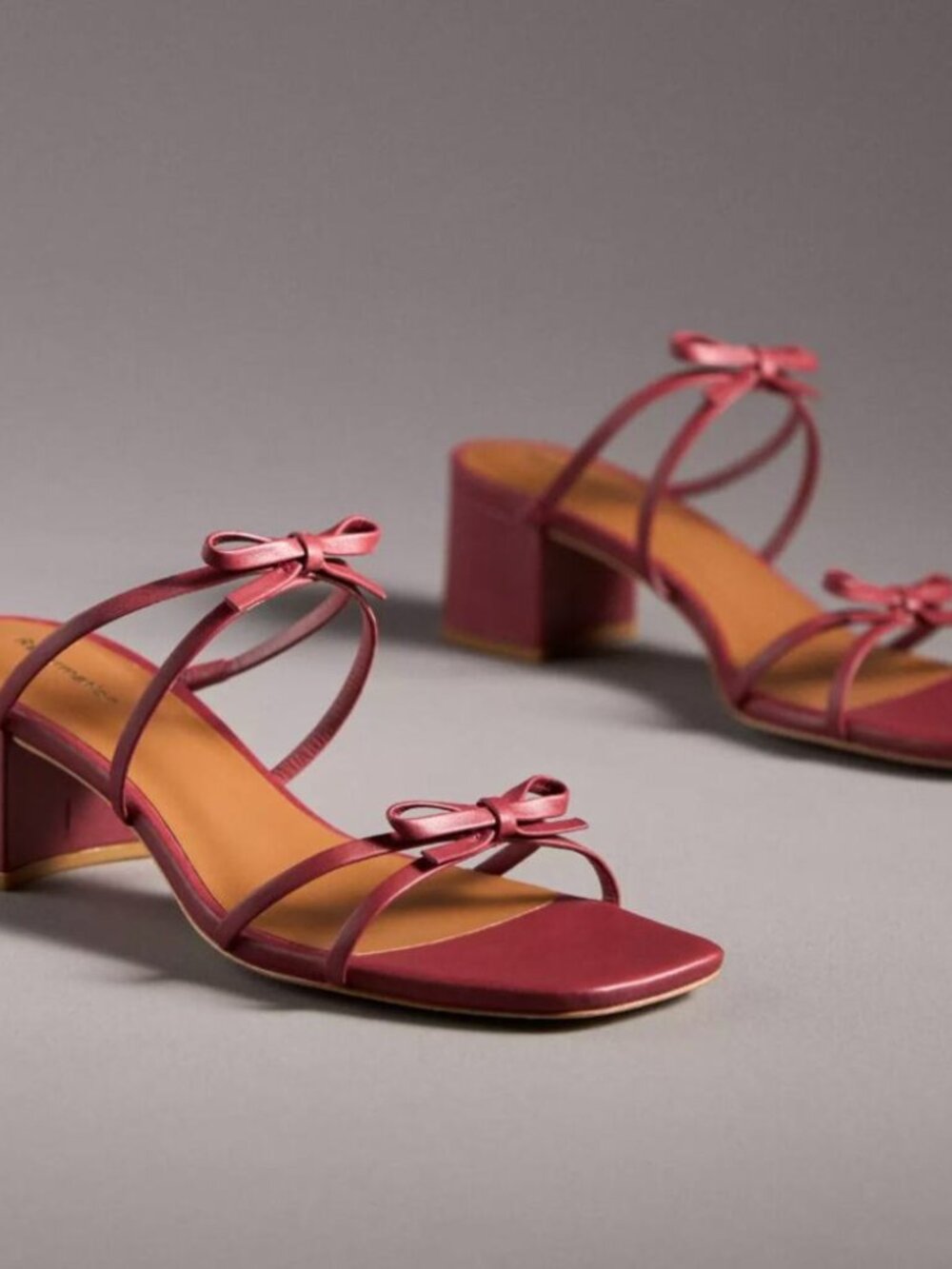 Reformation Elodie Bow Block Heel Sandals